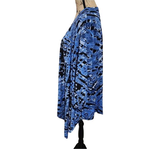 Avenue black and blue drape front jacket kimono plus size 22 24‎ 3X new!!! - Picture 2 of 6